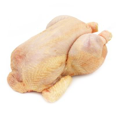 Pollo giallo eviscerato senza frattaglie